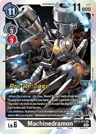 Machinedramon (BT11-072) [Dimensional Phase Pre-Release Cards] Foil - Deck Out Gaming