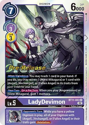 LadyDevimon (BT11-083) [Dimensional Phase Pre-Release Cards] Foil - Deck Out Gaming