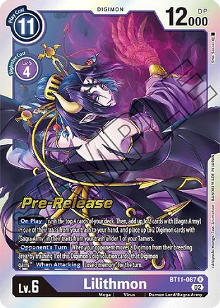 Lilithmon (BT11-087) [Dimensional Phase Pre-Release Cards] Foil - Deck Out Gaming