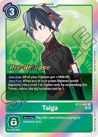 Taiga (BT11-091) [Dimensional Phase Pre-Release Cards] Foil - Deck Out Gaming