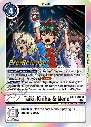 Taiki, Kiriha, & Nene (BT11-095) [Dimensional Phase Pre-Release Cards] Foil - Deck Out Gaming