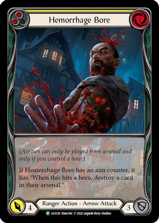 Hemorrhage Bore (Yellow) - LGS120 (LGS120) [Flesh and Blood: Promo Cards] Rainbow Foil - Deck Out Gaming