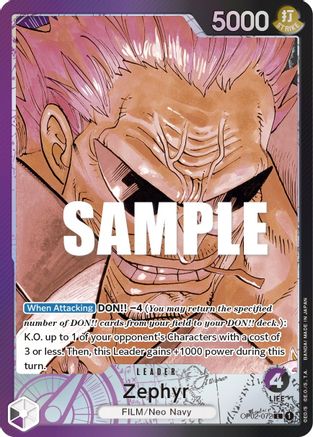 Zephyr (Alternate Art) (OP02-072) [Paramount War] Foil - Deck Out Gaming