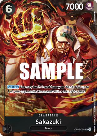 Sakazuki (Alternate Art) (OP02-099) [Paramount War] Foil - Deck Out Gaming