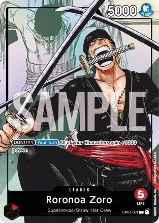 Roronoa Zoro - OP01-001 (Alternate Art) (OP01-001) [One Piece Promotion Cards] Foil - Deck Out Gaming