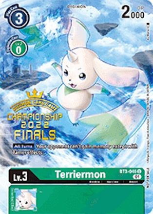 Terriermon (2022 Championship Finals Digimon Tamers Pack) (BT3-046) [Release Special Booster] Foil