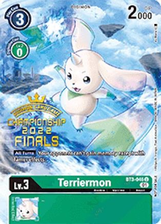 Terriermon (2022 Championship Finals Digimon Tamers Pack) (BT3-046) [Release Special Booster] Foil - Deck Out Gaming