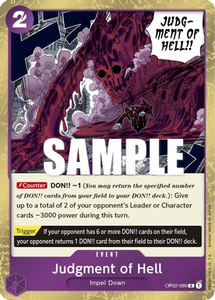 Judgment of Hell (OP02-089) [Paramount War] Foil - Deck Out Gaming