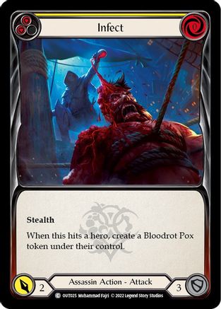 Infect (Yellow) (OUT025) [Outsiders] Rainbow Foil - Deck Out Gaming