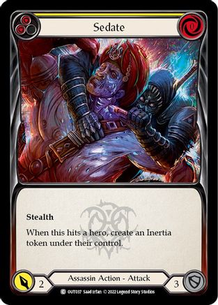 Sedate (Yellow) (OUT037) [Outsiders] - Deck Out Gaming
