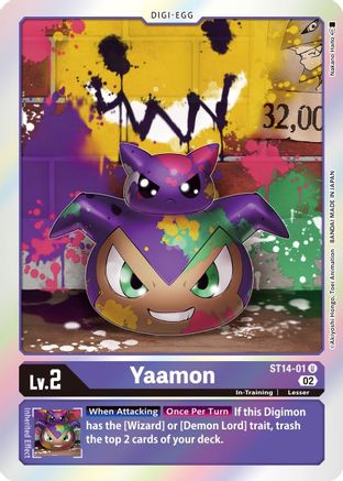 Yaamon (ST14-01) [Starter Deck 14: Beelzemon Advanced Deck Set] Foil - Deck Out Gaming
