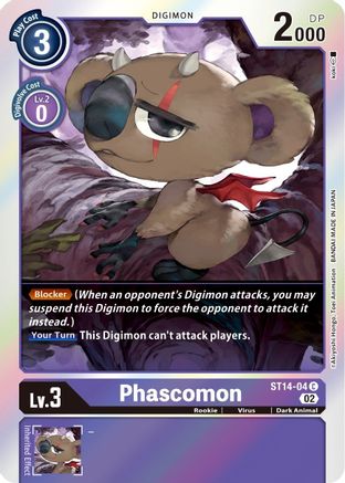 Phascomon (ST14-04) [Starter Deck 14: Beelzemon Advanced Deck Set] Foil - Deck Out Gaming