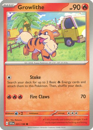 Growlithe - 031/198 (31) [SV01: Scarlet & Violet Base Set] - Deck Out Gaming