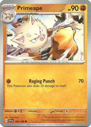 Primeape (108) [SV01: Scarlet & Violet Base Set] - Deck Out Gaming