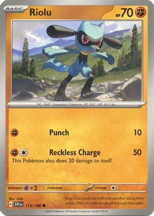 Riolu - 113/198 (113) [SV01: Scarlet & Violet Base Set] - Deck Out Gaming