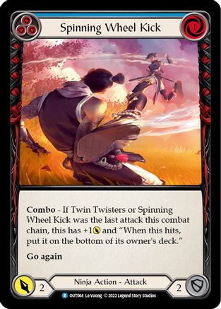 Spinning Wheel Kick (Blue) (OUT064) [Outsiders] Rainbow Foil - Deck Out Gaming