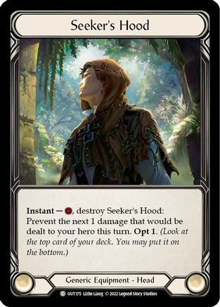 Seeker's Hood (OUT175) [Outsiders] - Deck Out Gaming