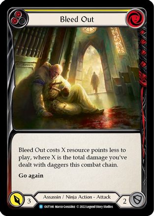 Bleed Out (Yellow) (OUT146) [Outsiders] Rainbow Foil - Deck Out Gaming