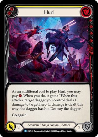 Hurl (Yellow) (OUT149) [Outsiders] Rainbow Foil - Deck Out Gaming