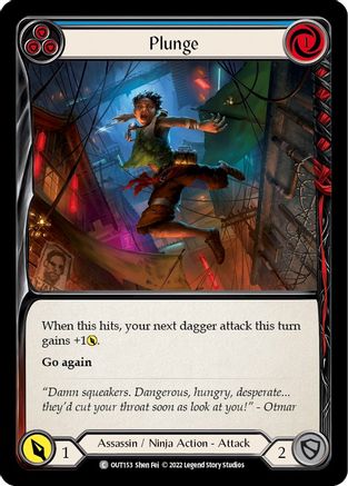 Plunge (Blue) (OUT153) [Outsiders] Rainbow Foil - Deck Out Gaming