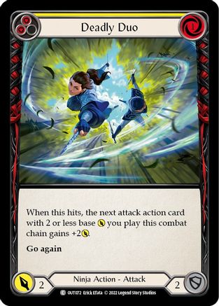 Deadly Duo (Yellow) (OUT072) [Outsiders] - Deck Out Gaming