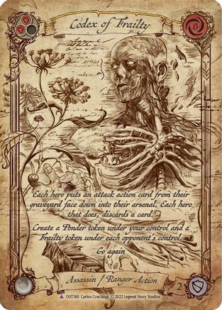 Codex of Frailty (Marvel) (OUT160) [Outsiders] Cold Foil - Deck Out Gaming