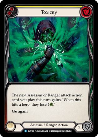 Toxicity (Yellow) (OUT166) [Outsiders] Rainbow Foil - Deck Out Gaming