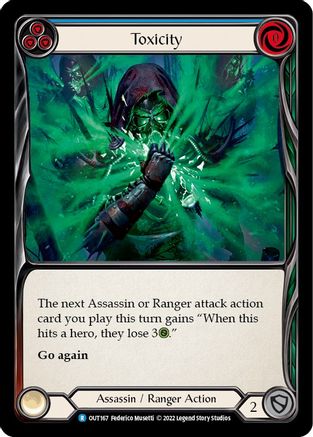 Toxicity (Blue) (OUT167) [Outsiders] Rainbow Foil - Deck Out Gaming
