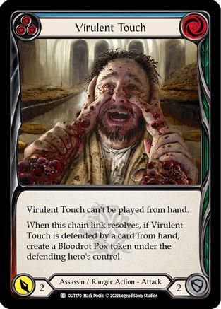 Virulent Touch (Blue) (OUT170) [Outsiders] Rainbow Foil - Deck Out Gaming