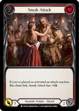 Sneak Attack (Red) (OUT018) [Outsiders] Rainbow Foil - Deck Out Gaming