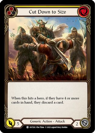 Cut Down to Size (Yellow) (OUT202) [Outsiders] Rainbow Foil - Deck Out Gaming