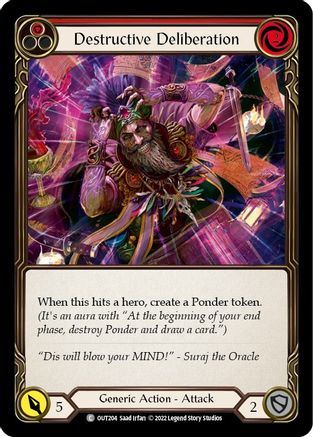 Destructive Deliberation (Red) (OUT204) [Outsiders] Rainbow Foil - Deck Out Gaming