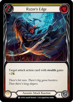 Razor's Edge (Yellow) (OUT043) [Outsiders] Rainbow Foil - Deck Out Gaming
