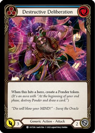 Destructive Deliberation (Blue) (OUT206) [Outsiders] Rainbow Foil - Deck Out Gaming