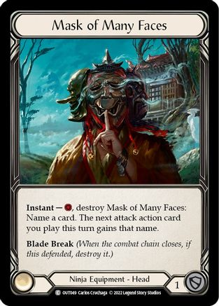 Mask of Many Faces (OUT049) [Outsiders] Rainbow Foil - Deck Out Gaming