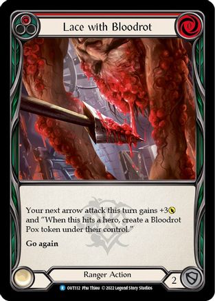 Lace with Bloodrot (Red) (OUT112) [Outsiders] Rainbow Foil - Deck Out Gaming