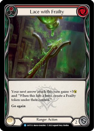 Lace with Frailty (Red) (OUT113) [Outsiders] Rainbow Foil - Deck Out Gaming