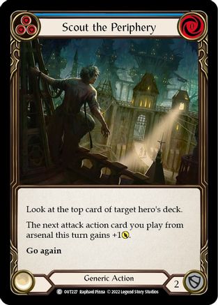 Scout the Periphery (Blue) (OUT227) [Outsiders] Rainbow Foil - Deck Out Gaming