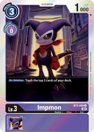 Impmon - BT2-068 (Alternate Art) (BT2-068) [Starter Deck 14: Beelzemon Advanced Deck Set] Foil - Deck Out Gaming