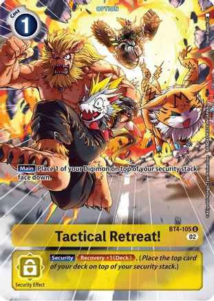 Tactical Retreat! (Alternate Art) (BT4-105) [Starter Deck 14: Beelzemon Advanced Deck Set] Foil - Deck Out Gaming