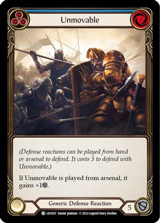Unmovable (Blue) (UZU027) [Blitz Deck: Outsiders - Uzuri] - Deck Out Gaming