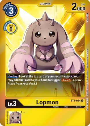 Lopmon (Event Pack 4) (BT3-034) [Release Special Booster] Foil - Deck Out Gaming