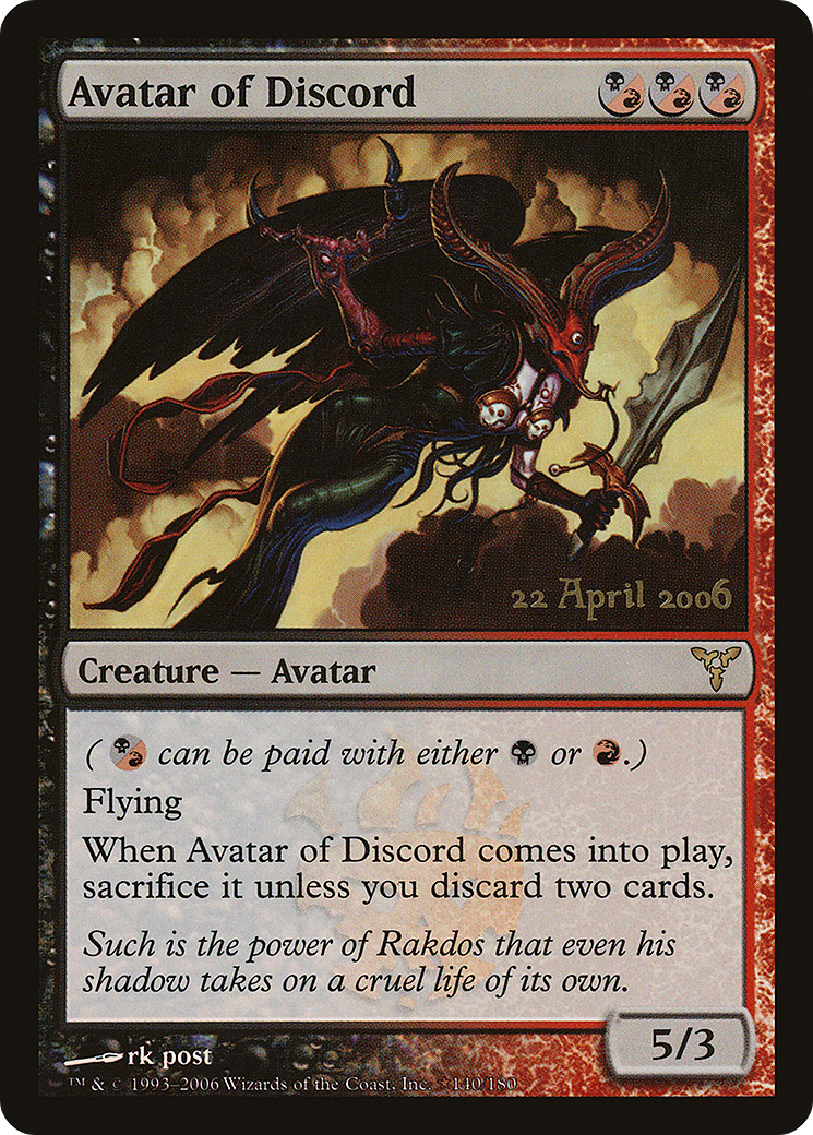 Avatar of Discord (140★) [Prerelease Cards] foil - Deck Out Gaming