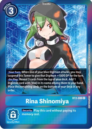 Rina Shinomiya (Event Pack 4) (BT2-086) [Release Special Booster] Foil - Deck Out Gaming