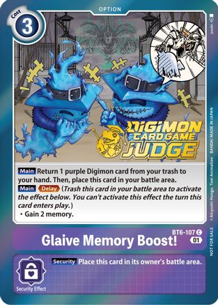 Glaive Memory Boost! (Judge Pack 3) (BT6-107) [Double Diamond] Foil - Deck Out Gaming