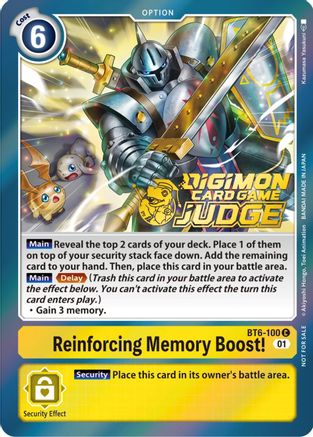 Reinforcing Memory Boost! (Judge Pack 3) (BT6-100) [Double Diamond] Foil - Deck Out Gaming