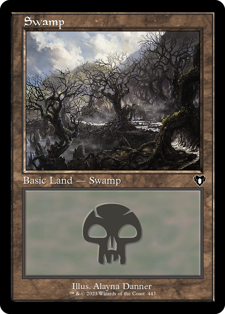 Swamp (443) (Retro Frame) (443) [Commander Masters] - Deck Out Gaming