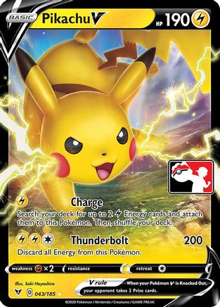 Pikachu V (43) [Prize Pack Series Cards] Holofoil - Deck Out Gaming