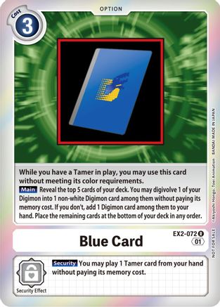 Blue Card (Event Pack 4) (EX2-072) [Digital Hazard] Foil - Deck Out Gaming