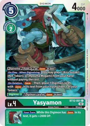 Yasyamon (Box Topper) (BT12-051) [Across Time] Foil - Deck Out Gaming